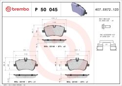 BREMBO Set Placute Frana, Frana Disc P50045 Mercedes-Benz C-Class/C-Class T-Model/Clk
