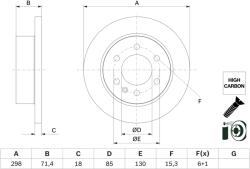 Bosch Disc Frana 0986479H06 Mercedes-Benz Sprinter 3, 5-T/Sprinter 3, 5-T Tourer (0986479H06)