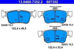 ATE Set Placute Frana, Frana Disc 13.0460-7352.2 Honda Accord X/Civic X