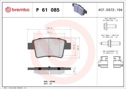 BREMBO Set Placute Frana, Frana Disc P61085 Citroën C4 I/C4 Picasso I Peugeot 408
