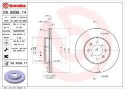 BREMBO Disc Frana 09.9936. 11 Honda City V/City Vi/Civic Iv/Civic V/Civic Vi/Civic Vii