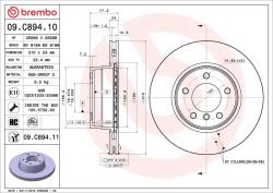 BREMBO Disc Frana 09. C894.11 Bmw 5 Bmw (Brilliance) 5 Series