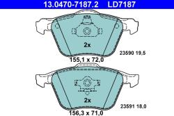 ATE Set Placute Frana, Frana Disc 13.0470-7187.2 Volvo S60 I/S80 I/V70 Ii/Xc90 I