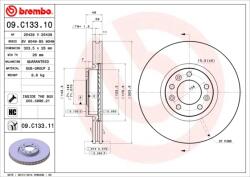 BREMBO Disc Frana 09. C133.11 Citroën Berlingo/Berlingo Multispace/C4 Picasso I/C5 Iii
