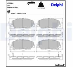 DELPHI Set Placute Frana, Frana Disc Lp3906 Isuzu D-Max Iii