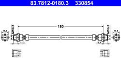 ATE Furtun Frana 83.7812-0180.3 Audi A4 B5/A8 D3 Skoda Superb I Vw Passat B5 (83.7812-0180.3)