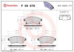 BREMBO Set Placute Frana, Frana Disc P59076 Buick (Sgm) Excelle/Excelle Xt Holden Astra (P59076)