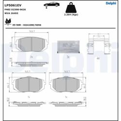 DELPHI Set Placute Frana, Frana Disc Lp5061Ev Hyundai Ioniq 5/Ioniq 6 Kia Ev6