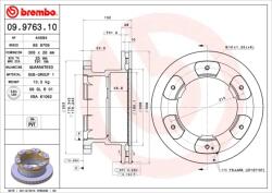BREMBO Disc Frana 09.9763. 10 Iveco Daily Iv/Daily V/Daily Vi (09.9763.10)