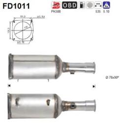 AS Filtru Funingine/Particule, Sist. De Esapament Fd1011 Citroën C8 Fiat Ulysse