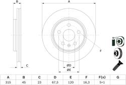 Bosch Disc Frana 0986479F53 Opel Insignia B/Insignia B Country/Insignia B Grand Sport (0986479F53)