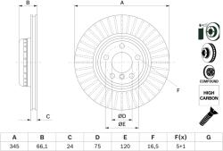 Bosch Disc Frana 0986479E06 Bmw 1/2/3/4/4 Gran