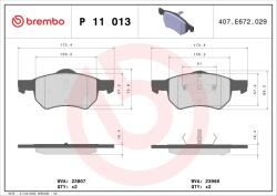 BREMBO Set Placute Frana, Frana Disc P11013 Chrysler Ram Van/Voyager / Voyager Iii