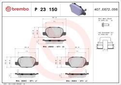 BREMBO Set Placute Frana, Frana Disc P23150 Fiat 500L