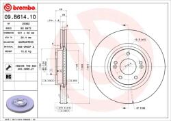 BREMBO Disc Frana 09. B614.10 Hyundai Grand Santa Fé/Santa Fe Iv/Santa Fé Ii (09.B614.10)