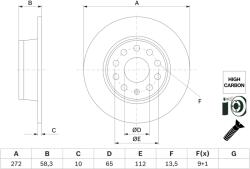 Bosch Disc Frana 0986479F23 Audi Q2 Cupra Ateca Seat Ateca Skoda Karoq/Octavia Iv (0986479F23)