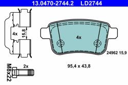 ATE Set Placute Frana, Frana Disc 13.0470-2744.2 Mercedes-Benz Citan/Citan Mixto (13.0470-2744.2)