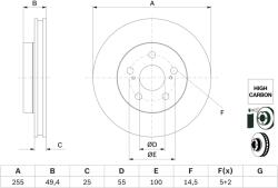 Bosch Disc Frana 0986479F72 Toyota Prius/Prius Phv