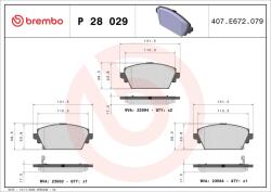 BREMBO Set Placute Frana, Frana Disc P28029 Honda Accord Vi/Accord Vii Mg Express/Mg Zr (P28029)