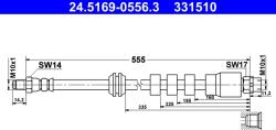 ATE Furtun Frana 24.5169-0556.3 Bmw 5/6 (24.5169-0556.3)