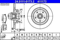 ATE Disc Frana 24.0111-0173.2 Renault Laguna Iii/Latitude