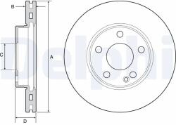 DELPHI Disc Frana Bg4554C Mercedes-Benz A-Class/B-Class/Cla (BG4554C)
