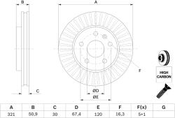 Bosch Disc Frana 0986479C16 Chevrolet Malibu Opel Insignia A/Insignia A Country (0986479C16)