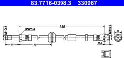 ATE Furtun Frana 83.7716-0398.3 Volvo C30/C70 Ii/S40 Ii/V50 (83.7716-0398.3)