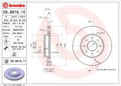 BREMBO Disc Frana 09.8616. 11 Fiat 500/500 C/Panda Ford Ka