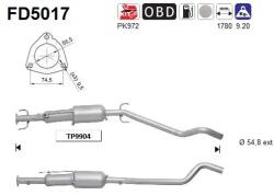 AS Filtru Funingine/Particule, Sist. De Esapament Fd5017 Opel Astra H/Astra H Gtc