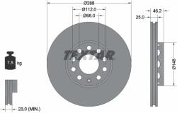 TEXTAR Disc Frana 92057605 Audi 100 C4/A4 B5/A4 B6/A4 B7/A6 C4/A6 C5 Audi (Faw) A6 C5 (92057605)