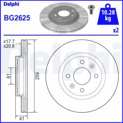 DELPHI Disc Frana Bg2625 Dacia Logan/Logan Ii/Sandero/Sandero Ii Nissan Kubistar