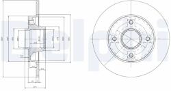 DELPHI Disc Frana Bg9022Rsc Citroën C3 Aircross Ii/C3 Ii/C3 Iii/C3 Picasso/C4/C4 Cactus (BG9022RSC)