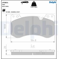 DELPHI Set Placute Frana, Frana Disc Lp3821 Bmw 2/3/4 (LP3821)