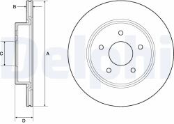 DELPHI Disc Frana Bg4779C Nissan Leaf/X-Trail/X-Trail Iii/X-Trail Iv Renault Koleos Ii (BG4779C)