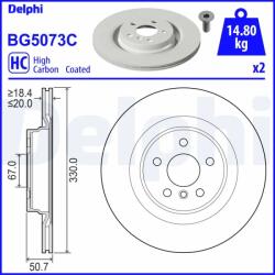 DELPHI Disc Frana Bg5073C Bmw 1/2 Gran/X1/X2 Mini Mini Clubman/Mini Countryman (BG5073C)