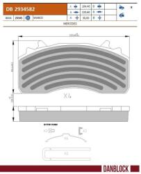 DANBLOCK Set Placute Frana, Frana Disc Db2934582 Mercedes-Benz Actros Mp4 / Mp5/Antos (DB2934582)
