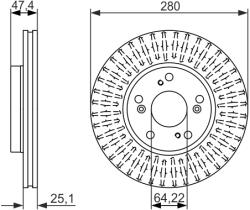 Bosch Disc Frana 0986479625 Honda Accord Vii/Civic Ix/Civic X (0986479625)