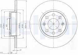 DELPHI Disc Frana Bg4155 Fiat Grande Punto Opel Corsa D/Monza A/Senator A
