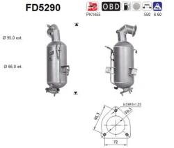 AS Filtru Funingine/Particule, Sist. De Esapament Fd5290 Opel Cascada/Insignia A