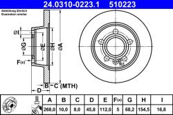 ATE Disc Frana 24.0310-0223.1 Ford Galaxy I/Galaxy Mk I Seat Alhambra Vw Sharan