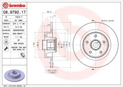 BREMBO Disc Frana 08.9792. 17 Renault Laguna Ii/Scénic Ii (08.9792.17)