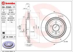 BREMBO Disc Frana 09. D393.11 Volvo S60 Ii/S80 Ii/V60 I/V70 Iii/Xc70 Ii Volvo Asia S60L (09.D393.11)
