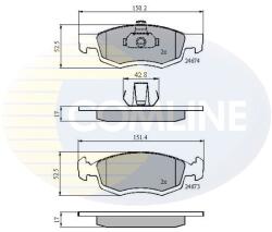 COMLINE Set Placute Frana, Frana Disc Cbp01791 Dacia Logan/Logan Pick-Up Renault Logan
