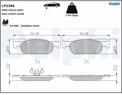 DELPHI Set Placute Frana, Frana Disc Lp3286 Dacia Logan Ii/Logan Iii/Logan Mcv Ii