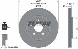 TEXTAR Disc Frana 92278905 Chrysler Pacifica/Voyager V Dodge Grand Caravan/Journey (92278905)
