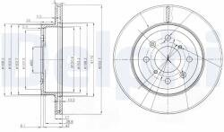 DELPHI Disc Frana Bg3884 Opel Agila Subaru Justy Iii Suzuki Ignis Ii/Wagon R/Wagon R+ (BG3884)