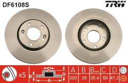 TRW Disc Frana Df6108S Hyundai Creta/Sonata V/Tucson/I40 I/I40 I Cw/I40 I Kombi/Ix35