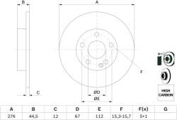 Bosch Disc Frana 0986479185 Mercedes-Benz A-Class (0986479185)
