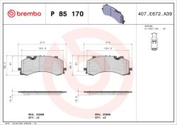BREMBO Set Placute Frana, Frana Disc P85170 Audi A6 C8/A7/A8 D5/Q7/Q8 Vw Touareg (P85170)